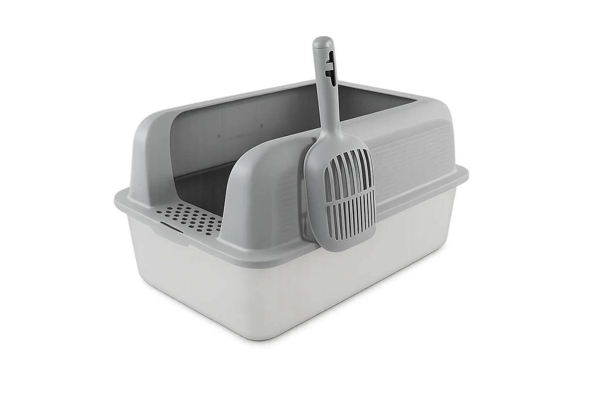 Lettiera per gatti Leo Pet in acciaio inox con bordo alto