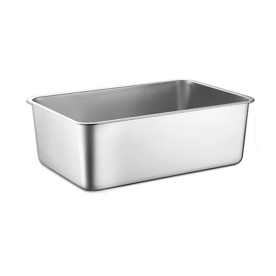 Lettiera per Gatti Leo Pet in Acciaio Inox 60 × 40 × 30 cm con Bordo Alto, Paletta e Tappetino - immagine 3